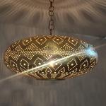 Traditional Moroccan round brass lamp