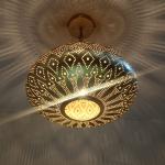 Traditional Moroccan round brass lamp