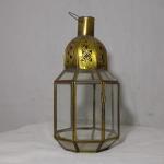 posed glass and copper lamp