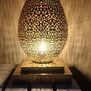 posed copper lamp with great lightening